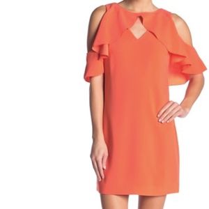 Trina Turk Orange Coto De Caza Cold Shoulder Dress